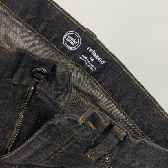Wonder Nation Jeans Black Relaxed Fit Straight Leg Adjustable - Picture 3 of 9